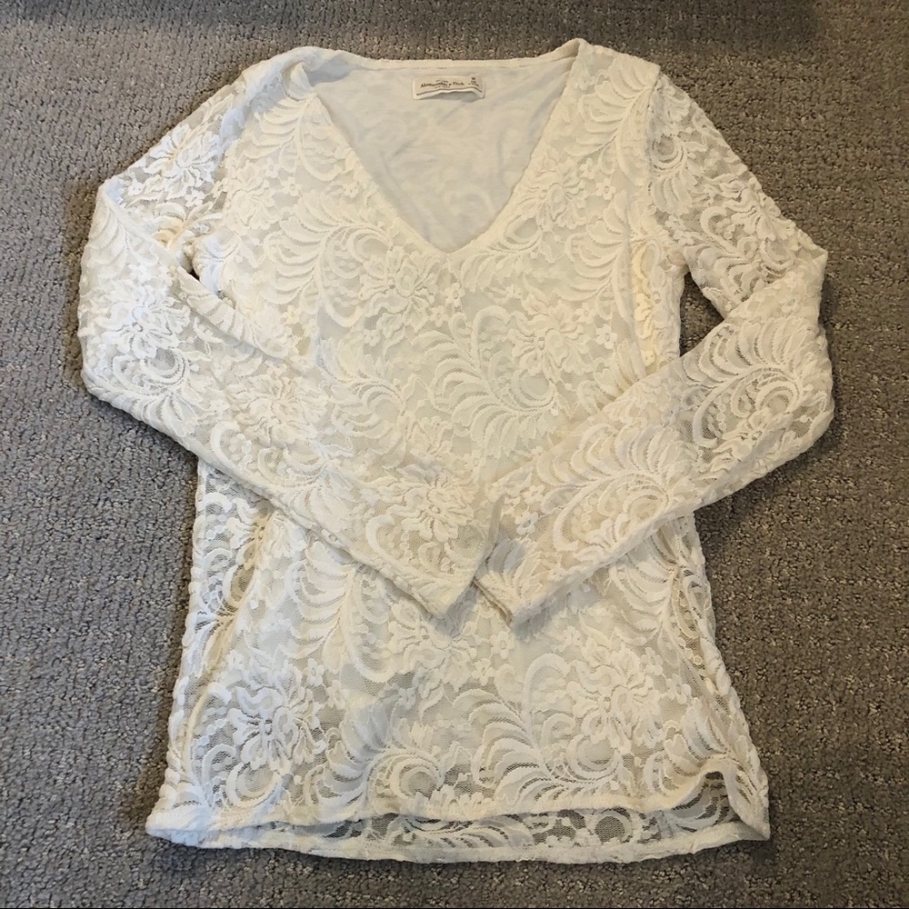 White lace Abercrombie and Fitch top